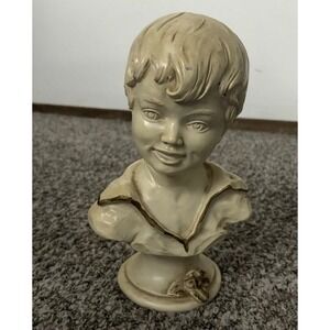 Vintage Universal Statuary Corp Boy 1962 Chicago‎ Boy Bust Statue 9"